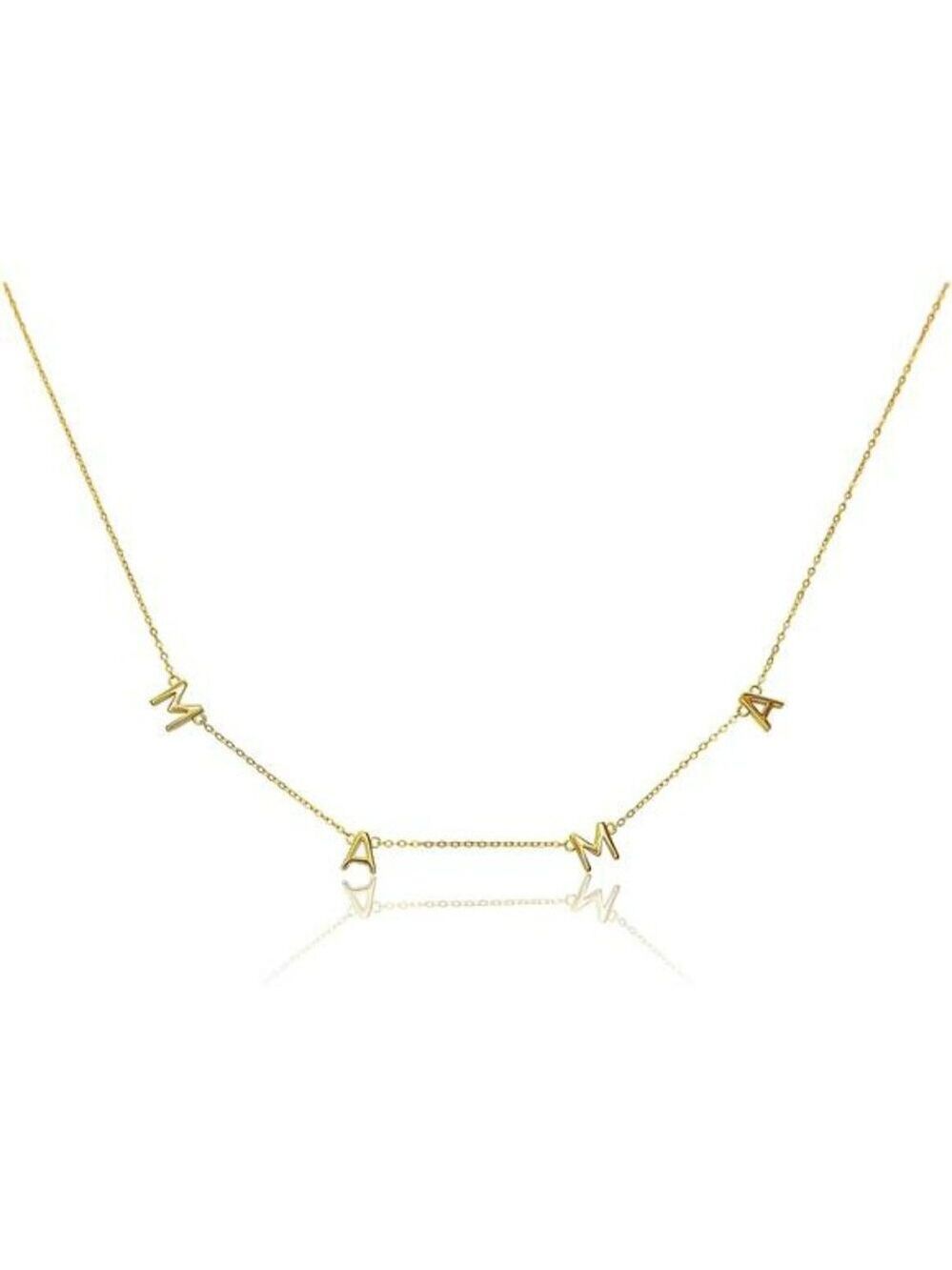Gold Mama Necklace Dainty Letter Pendant Gift for New Mom Layering Jewelry
